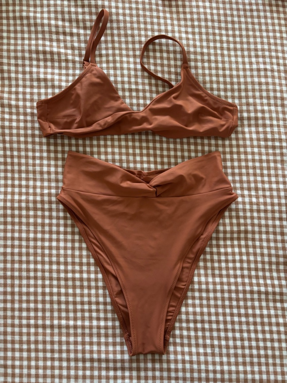 aerie High-Cut Cheeky Bikini Bottoms in Rust